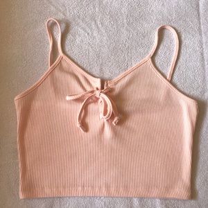 a light pink top